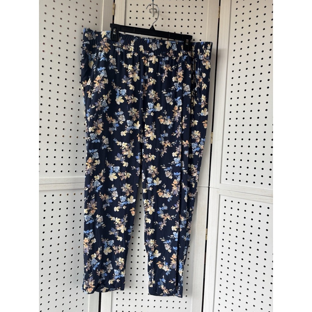 Jessica Simpson Women's XL Soft Summer Pull On Ankle Pants Pockets Viscose